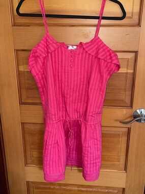 REEF Hot Pink/Coral Mini Dress or Tunic Top with Drawstring Waist. Size M. NWT.